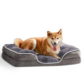 Memory Foam Pet Bed for Dogs & Cats, Washable Cover, Waterproof Liner, Non-Slip Base Tektoty